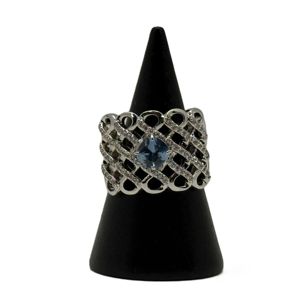 Bomb Party RBP6650 Bragging on You Lab Created London Blue Topaz Size 8 Ring